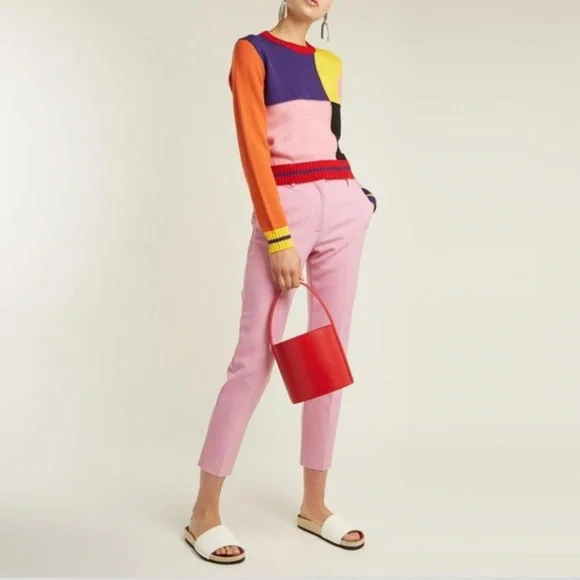 MSGM Color Block Patchwork Wool-Blend Sweater (Multicolored) - Picture 2 of 16